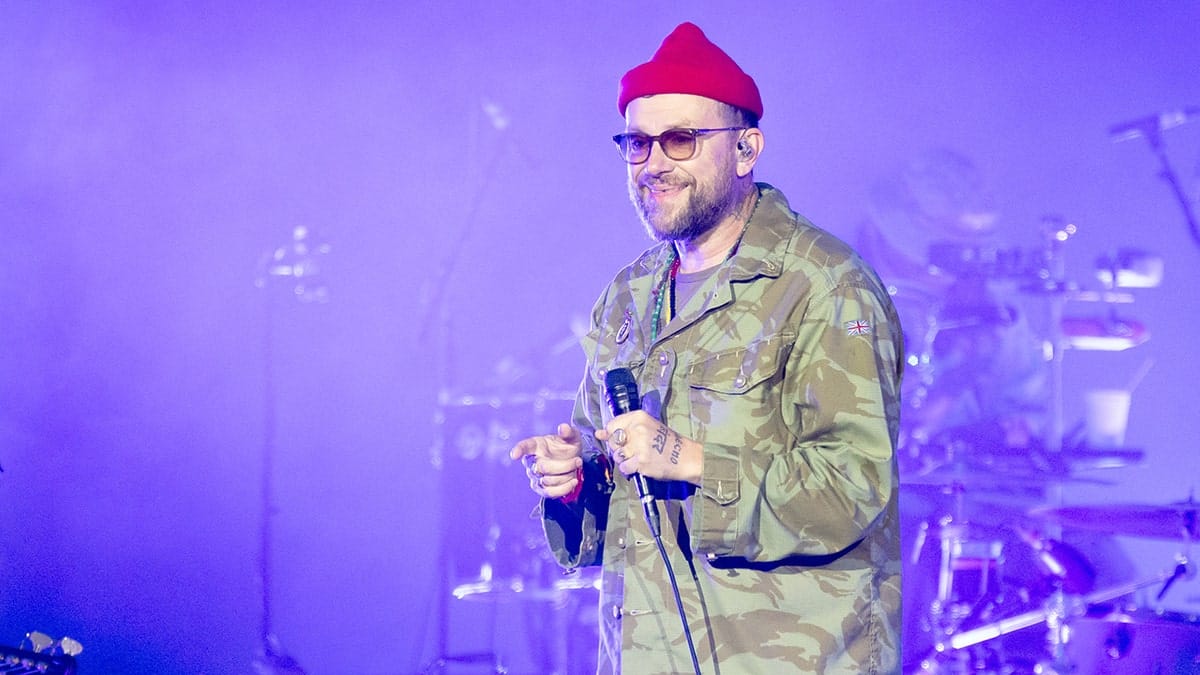 Damon Albarn of Gorillaz performing on stage