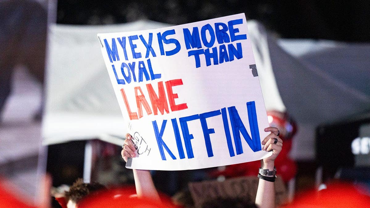 A sign is seen at ESPN