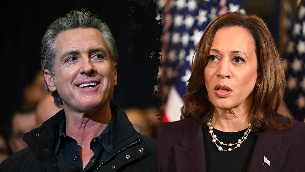 Gavin Newsom and Kamala Harris split