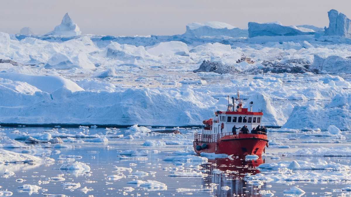 The Ilulissat Icefjord, also known as Sermeq Kujalleq, is draining approximately 7% of Greenland's ice sheet in Ilulissat, Greenland, on June 25, 2024.