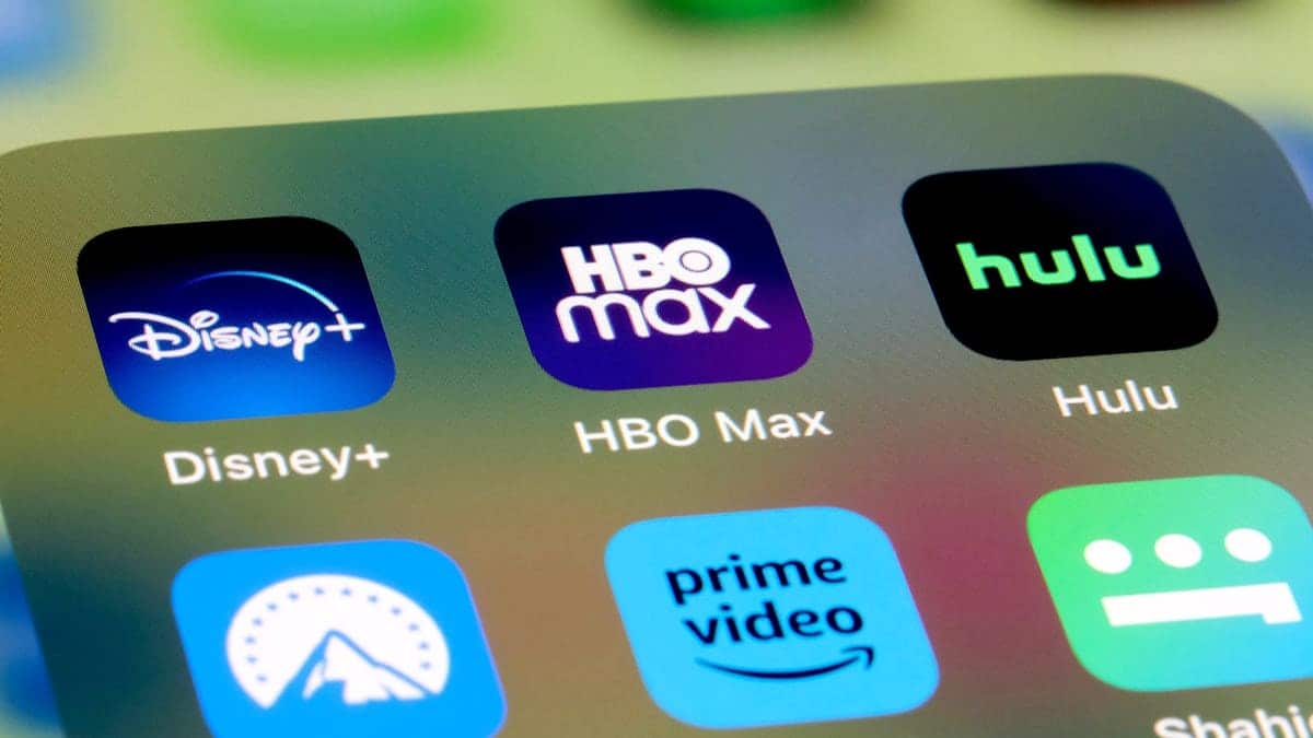 Streaming apps on a phone.