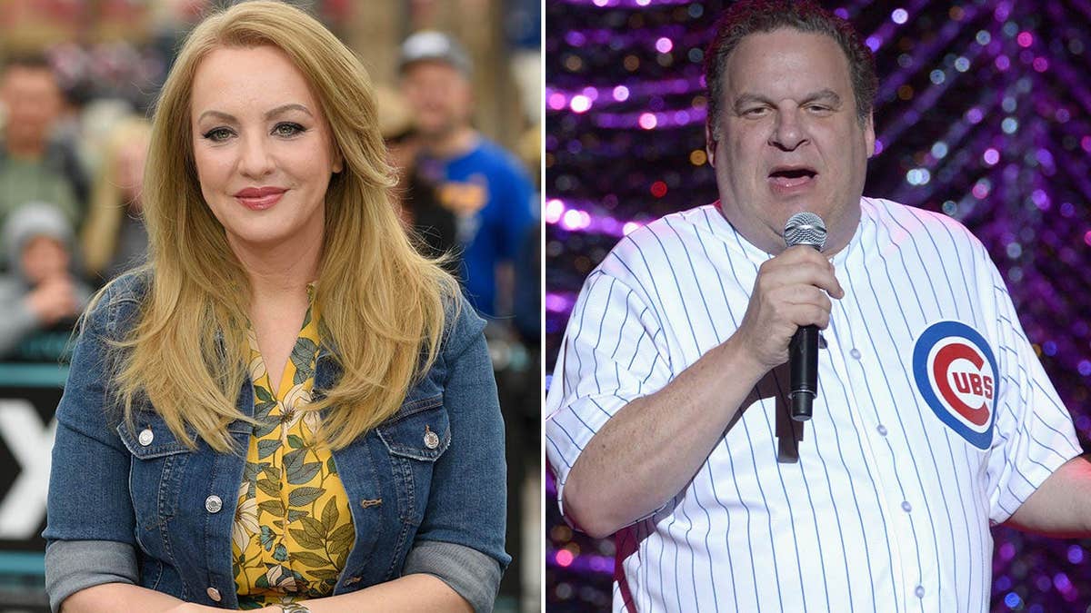 A split of of Wendi McLendon-Covey and Jeff Garlin