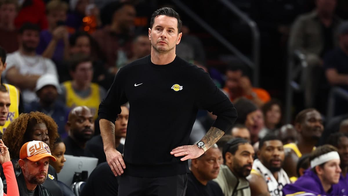 JJ Redick coaches a game