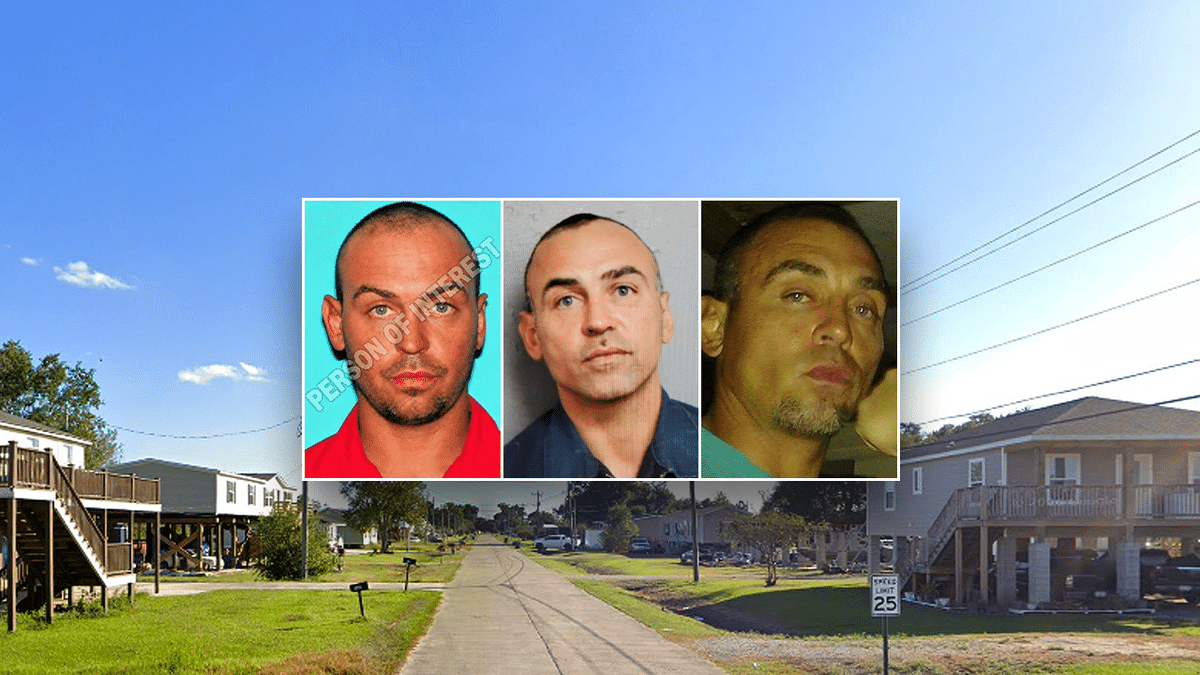 Kaegan Jude Solet pictured over Ashland Drive in Houma, Louisiana, where four people were found dead