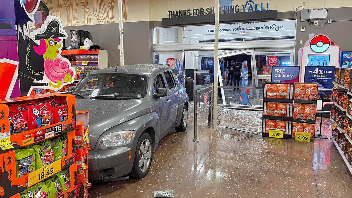 A Texas man crashed his car into a Kroger