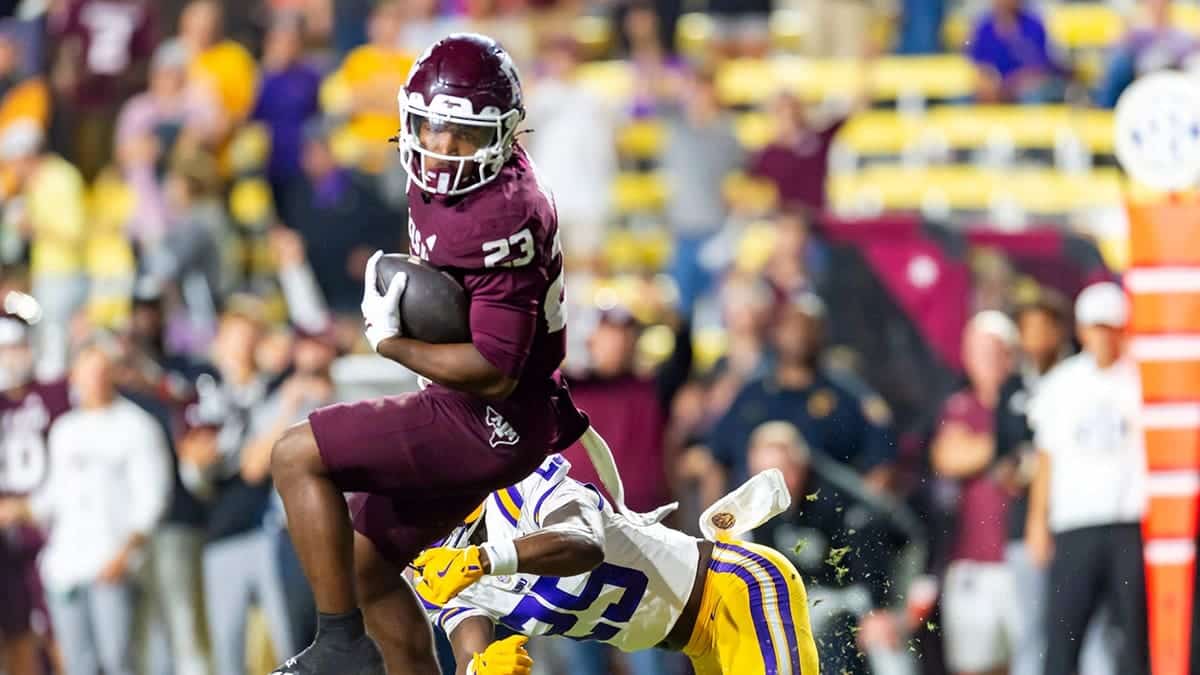 LSU Tigers and Texas A&M Aggies players compete at Tiger Stadium in Baton Rouge.