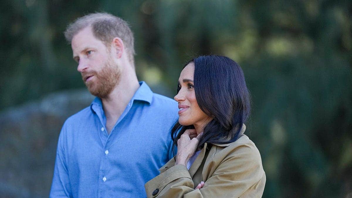 Meghan, Duchess of Sussex and Prince Harry, Duke of Sussex walk during a Scar Tree Walk in Melbourne.