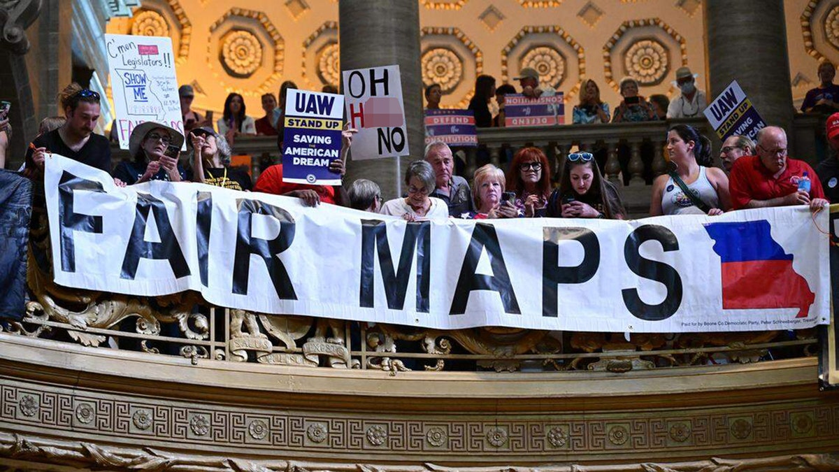 Protesters display 'Fair Maps' sign in Missouri