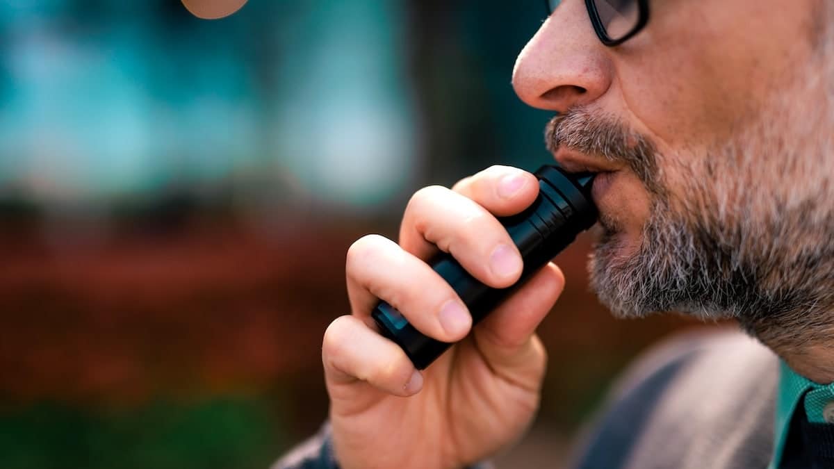 Older man vaping