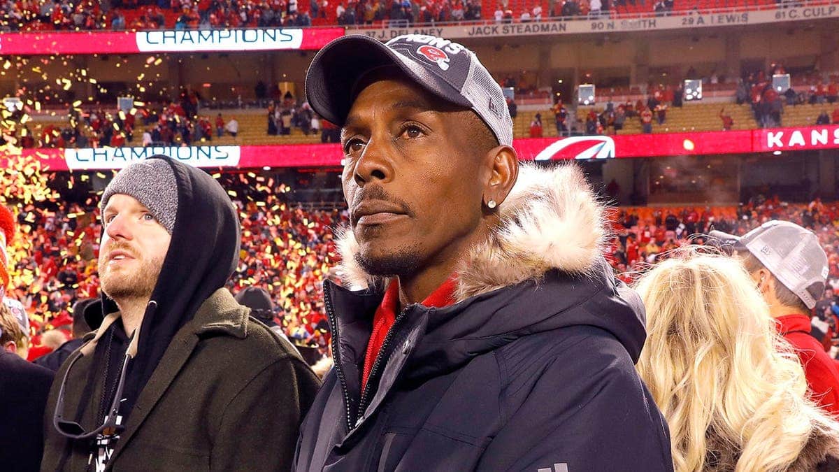 Pat Mahomes, father of Patrick Mahomes #15, looks on after the Kansas City Chiefs defeat the Tennessee Titans.