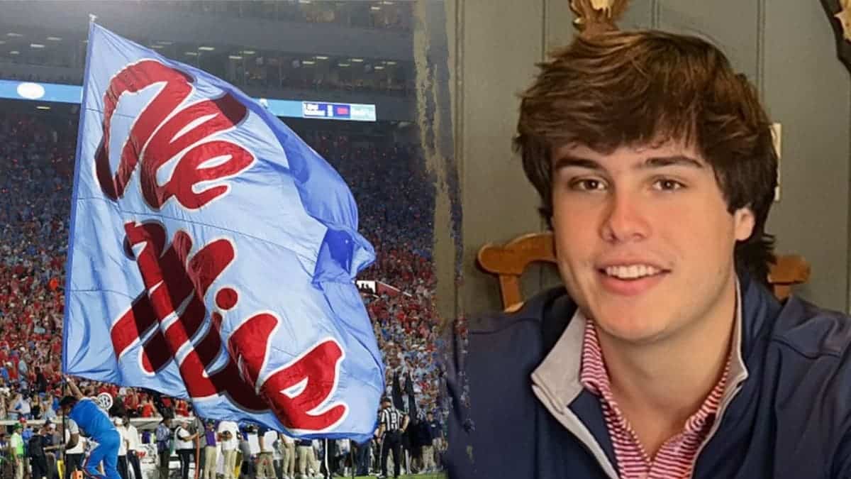 image shows split of ole miss and student