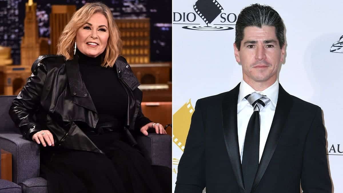 A split image of Roseanne Barr and Michael Fishman.
