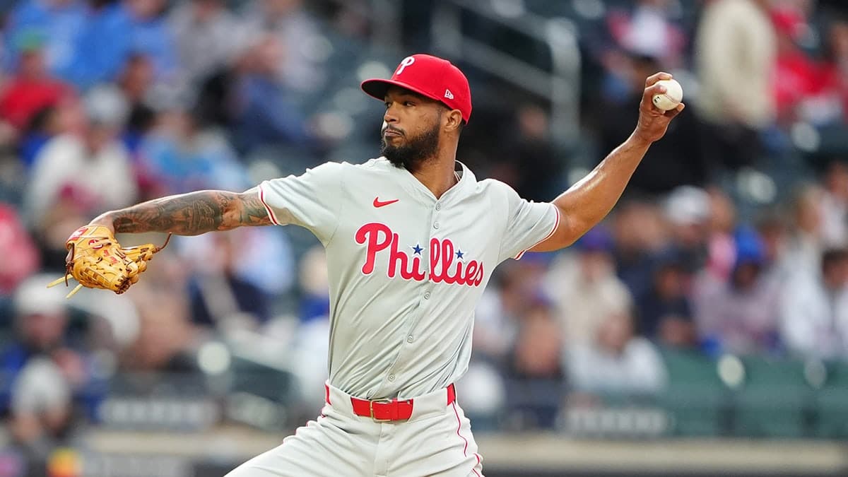 Philadelphia Phillies pitcher Christopher Sanchez (61) delivers a pitch against the New York Mets during the first inning at Citi Field.