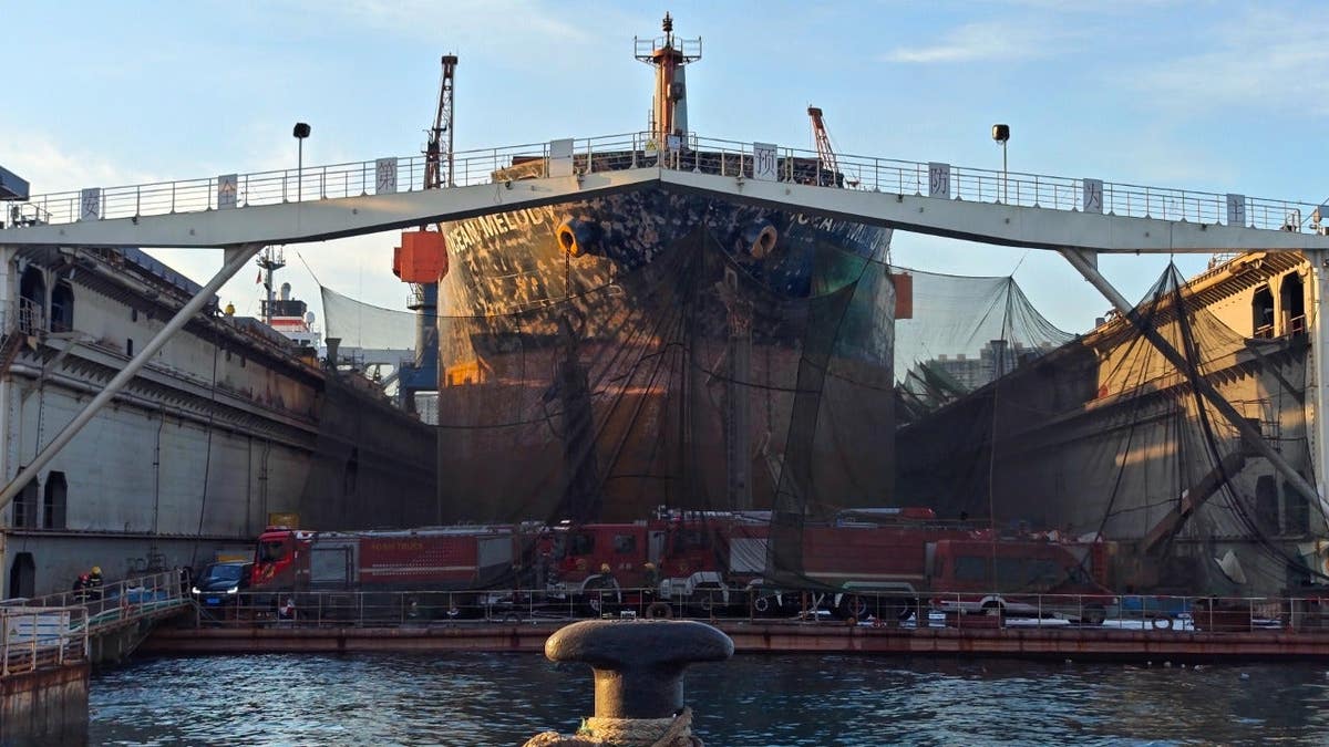 Cargo ship after fire