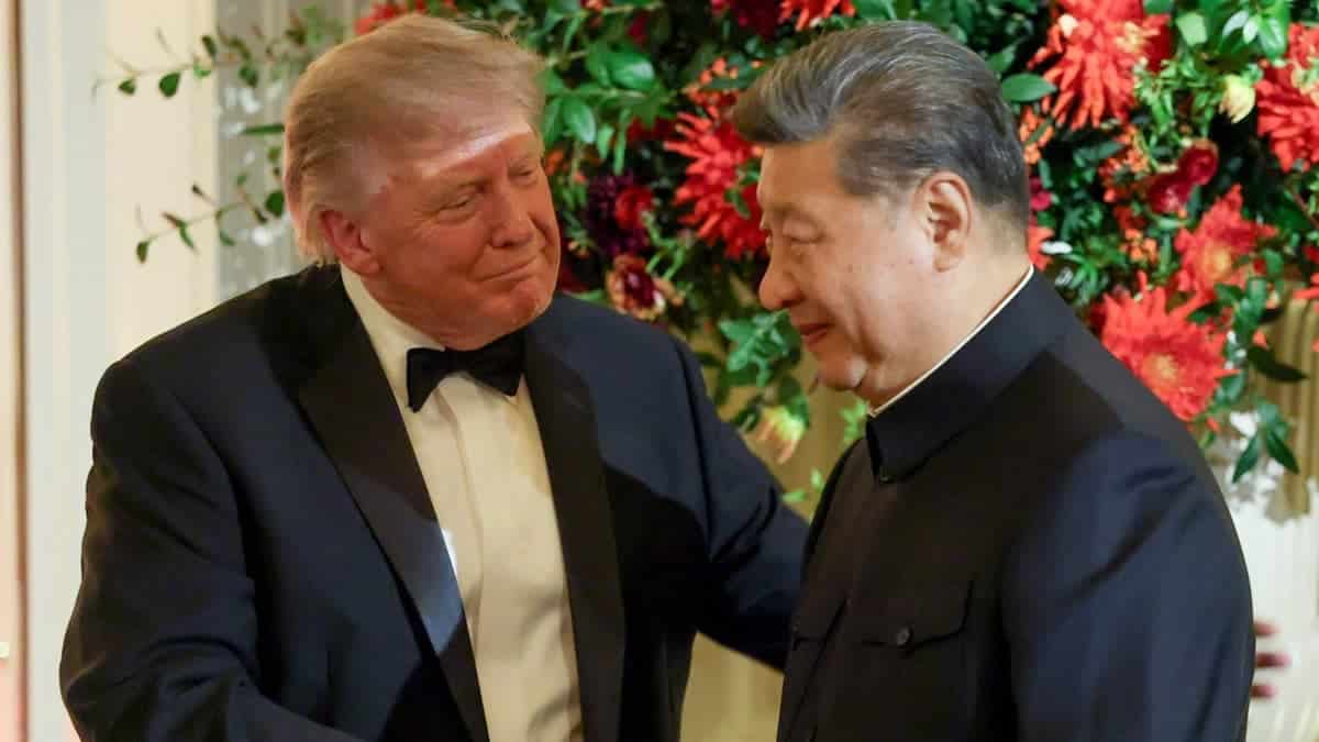 President Donald Trump and Chinese President Xi Jinping at White House state dinner
