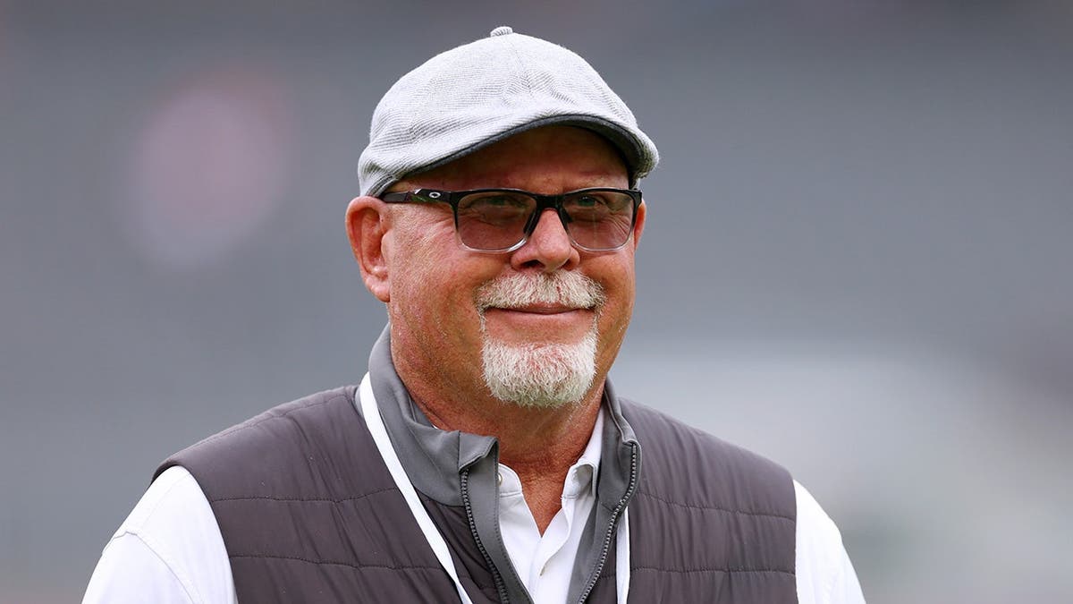 Bruce Arians looks on before a game at Raymond James Stadium.