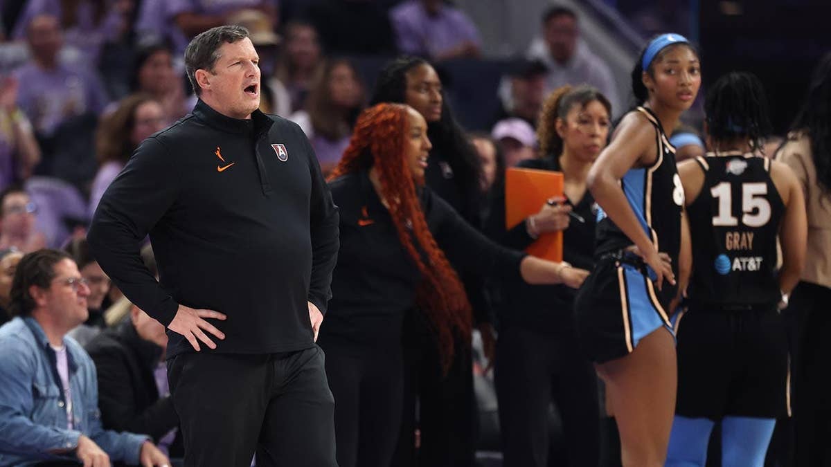 Karl Smesko looking on during Game 5 of the 2026 WNBA Finals