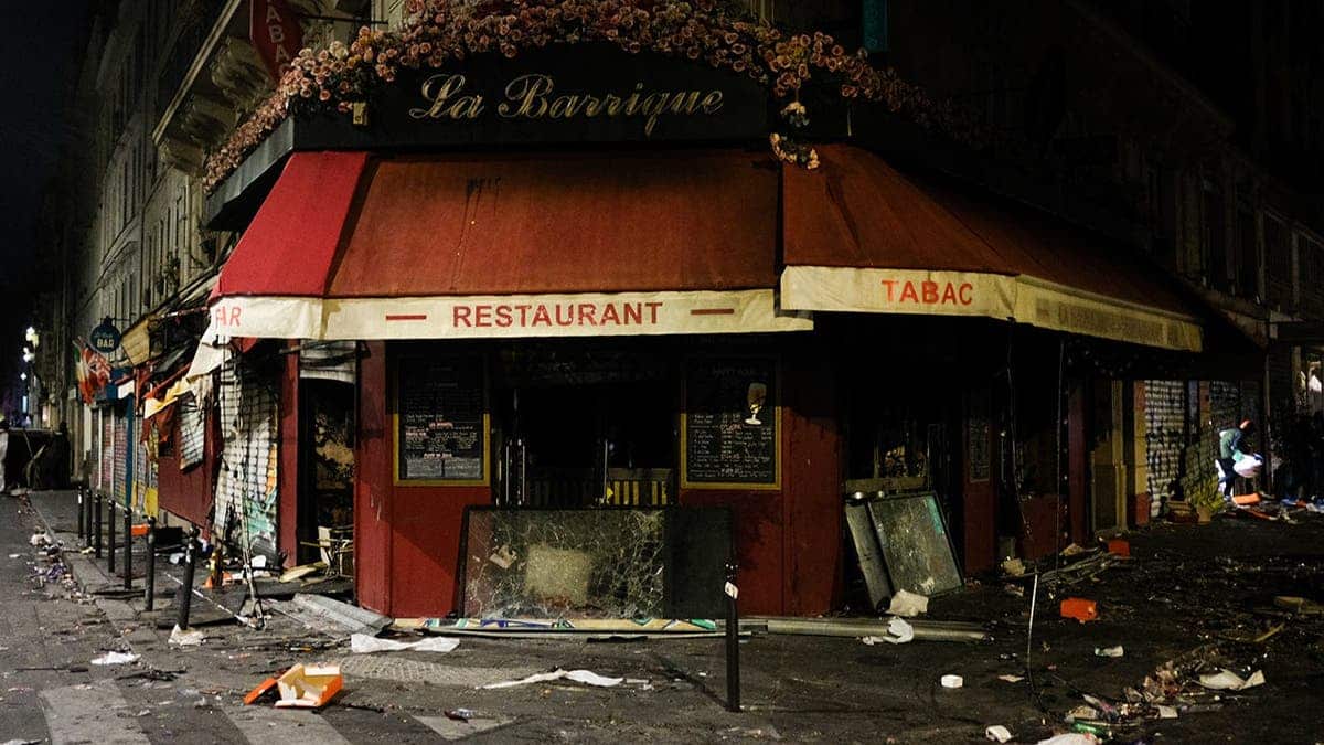 Clashes And Fires In Paris During Nationwide Protests Over Living Costs And Public Services