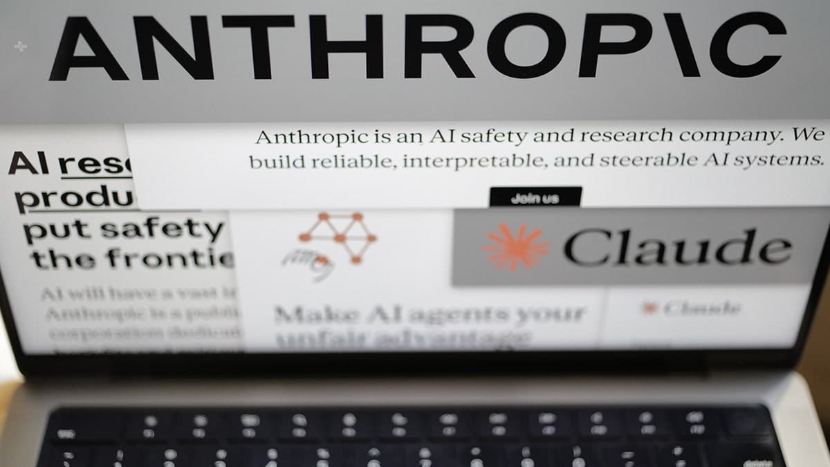 Anthropic website on laptop screen