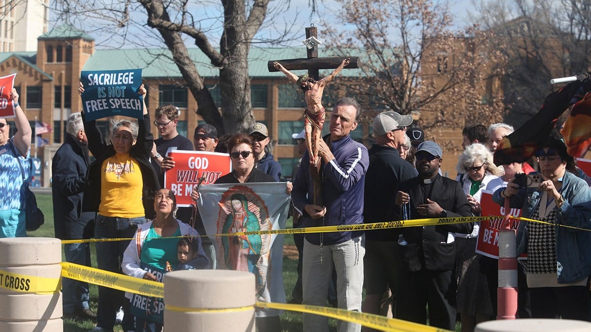 Roman Catholic counter-protesters