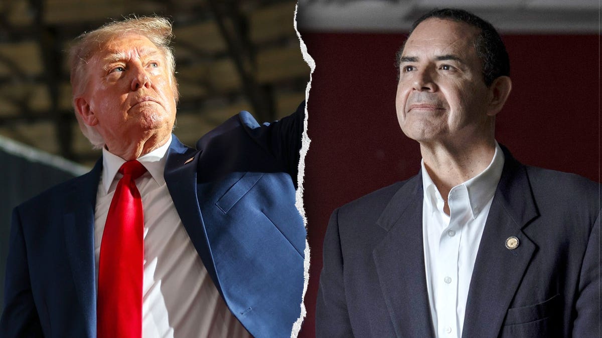 Left: President Donald Trump; Right: Rep. Henry Cuellar