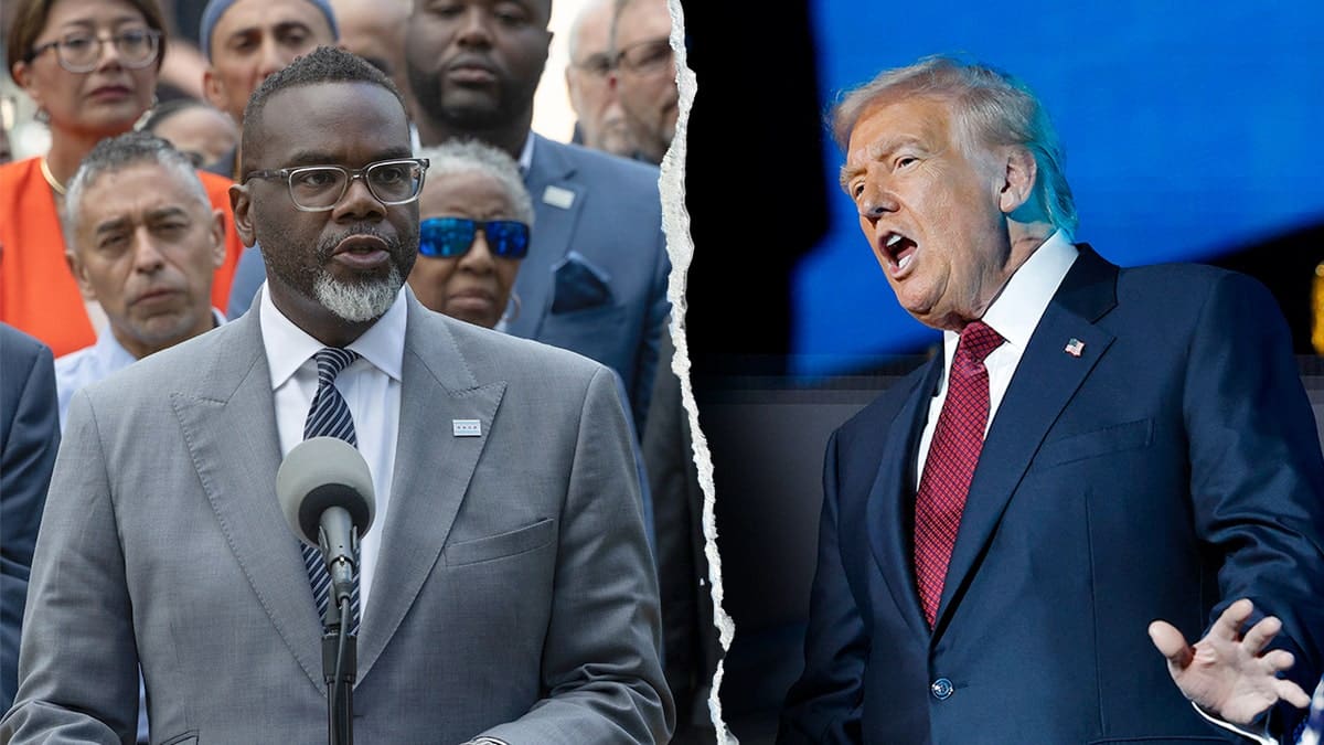 Chicago Mayor Brandon Johnson and President Donald Trump