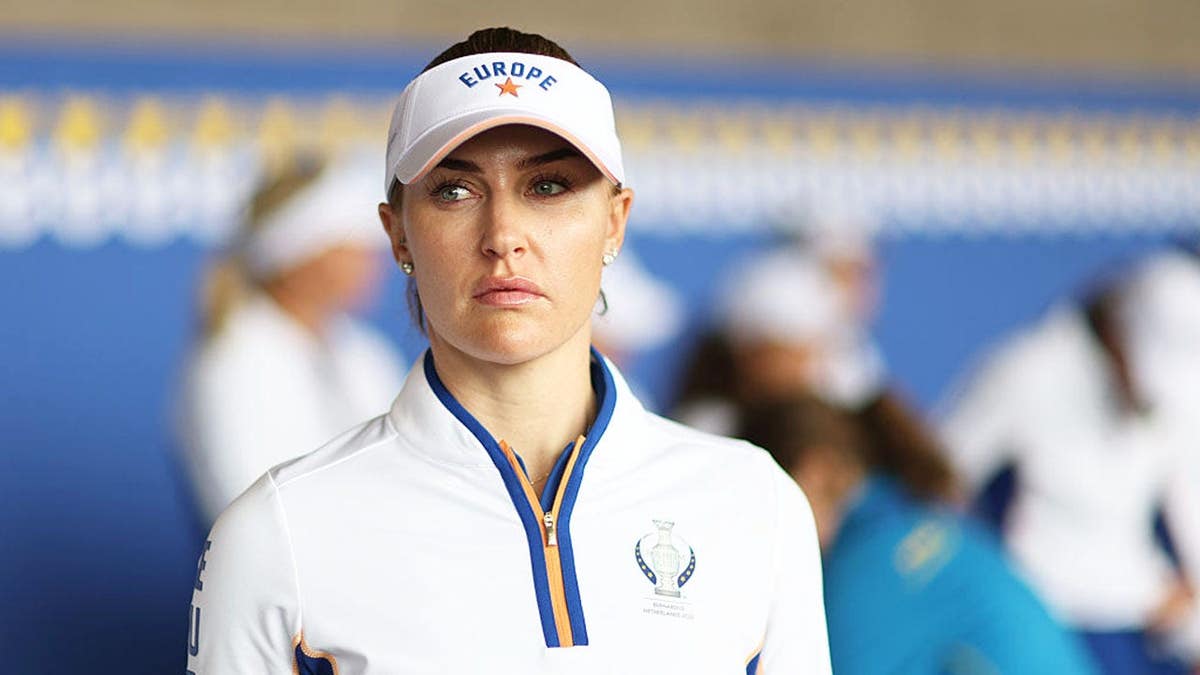 Charley Hull looks on during team photos at Bernardus Golf.