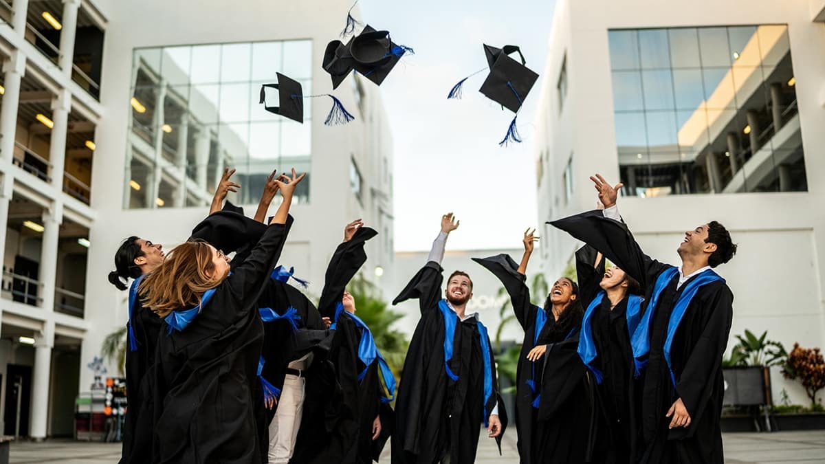 College students celebrate graduation