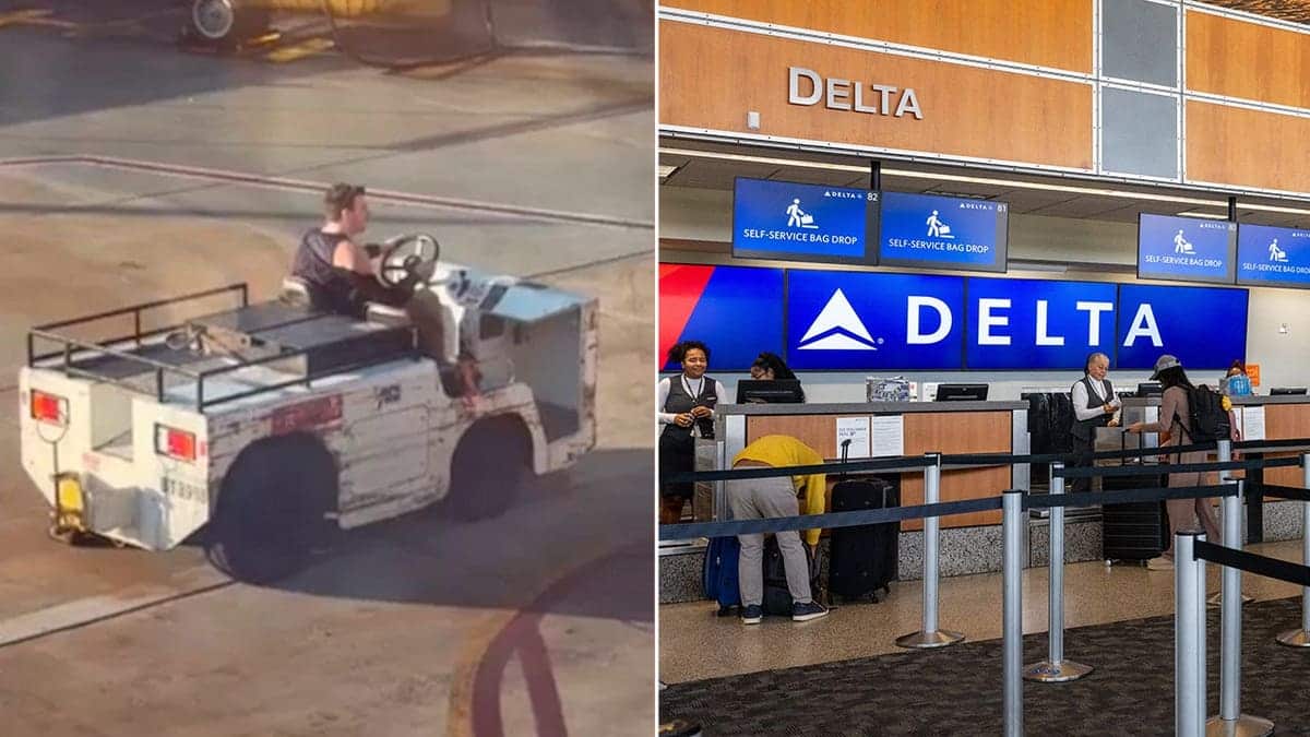 A passenger steals a plane with a split of Delta check in