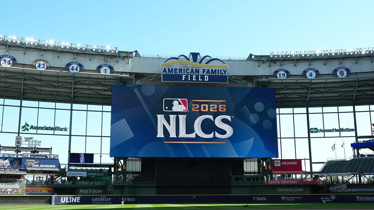 Stadium interior before Game 1 of the National League Championship Series between the Dodgers and Brewers.