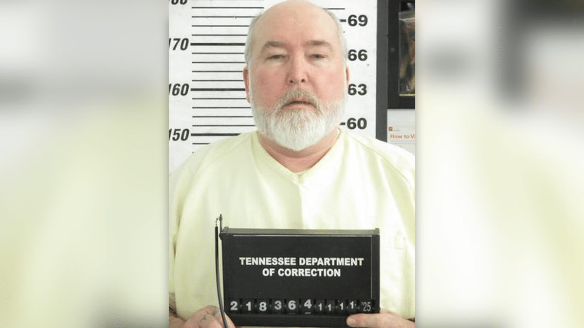 Gary Wayne Sutton pictured in a mugshot with a bald head and white beard