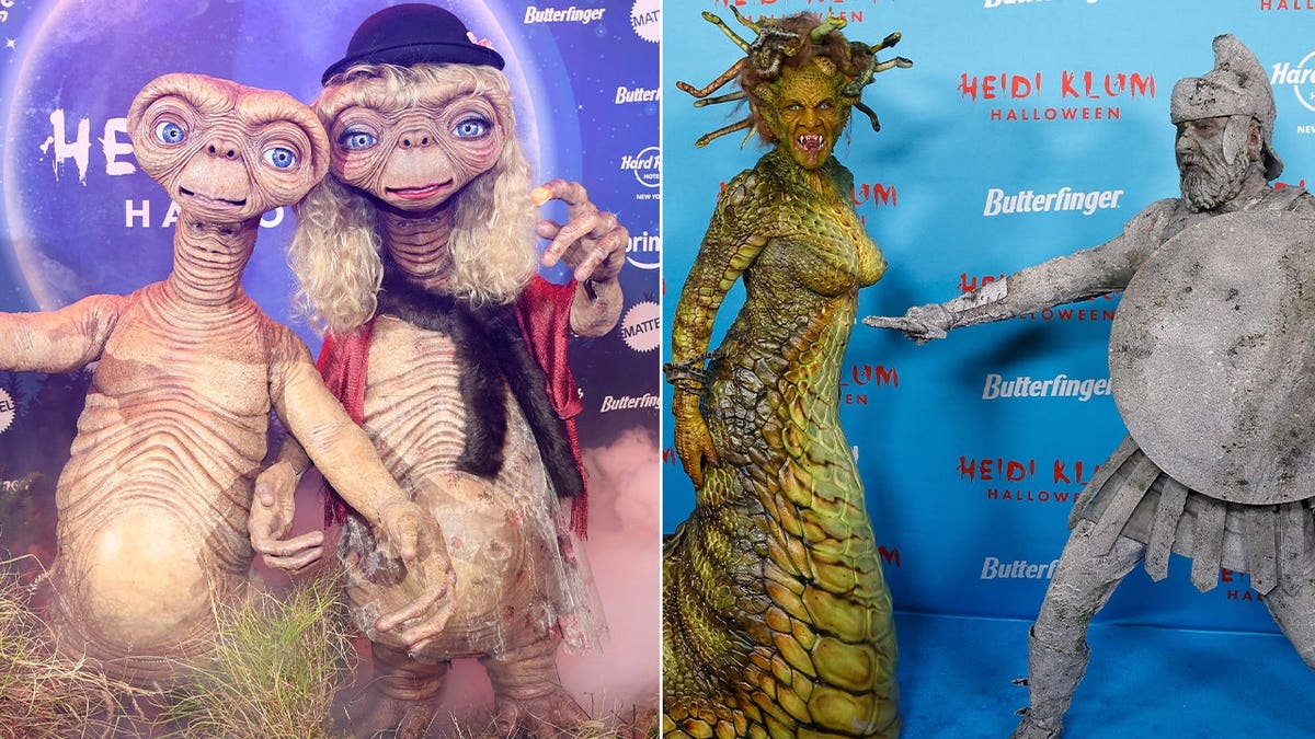 Heidi Klum and Tom Kaulitz Halloween split.