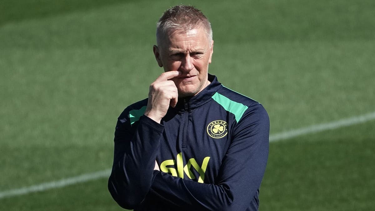 Ireland head coach Heimir Hallgrimsson supervises a training session.