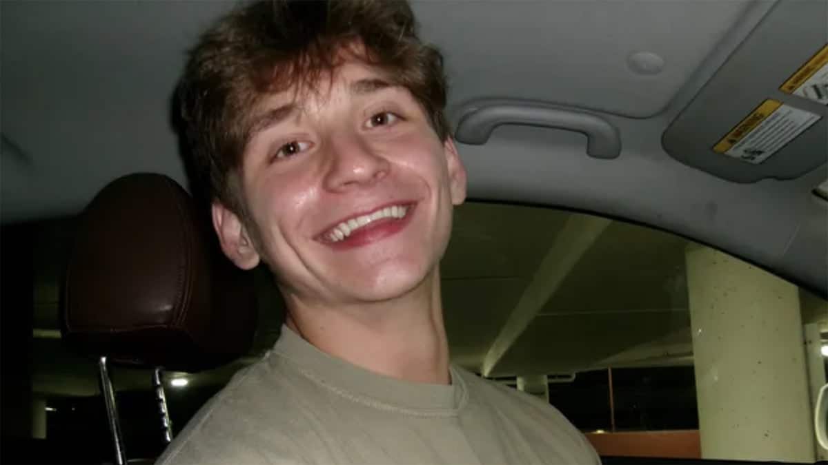 NJ resident Jacob Fleig smiling in social media pic in car.