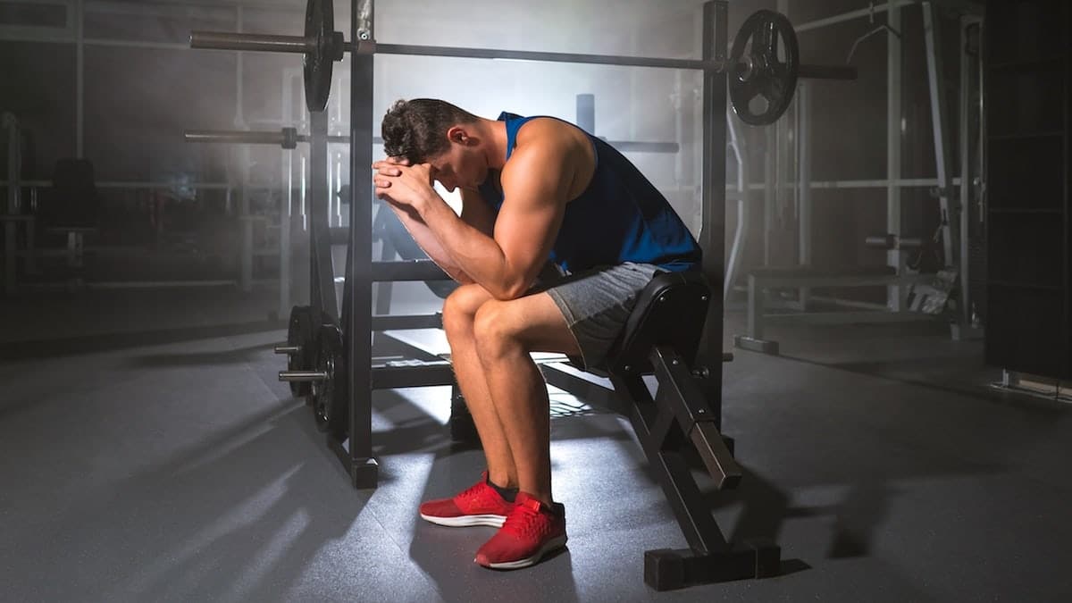 Man upset at gym