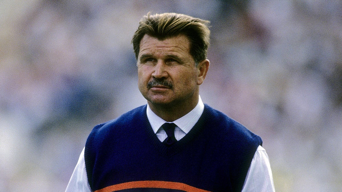 CHICAGO, IL - CIRCA 1980's: Head Coach Mike Ditka of the Chicago Bears on the field before a mid circa 1980's NFL football game at Soldier Field in Chicago, Illinois. Ditka was the head coach of the Bears from 1982-92. (Photo by Focus on Sport/Getty Images)