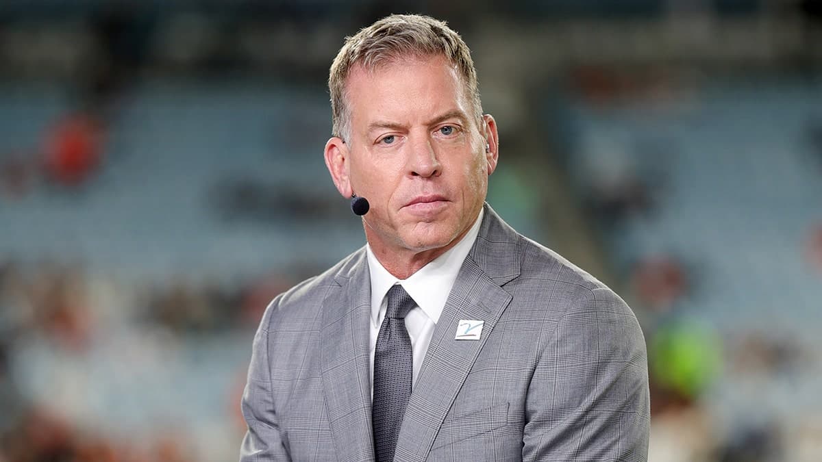 Troy Aikman at the ESPN desk