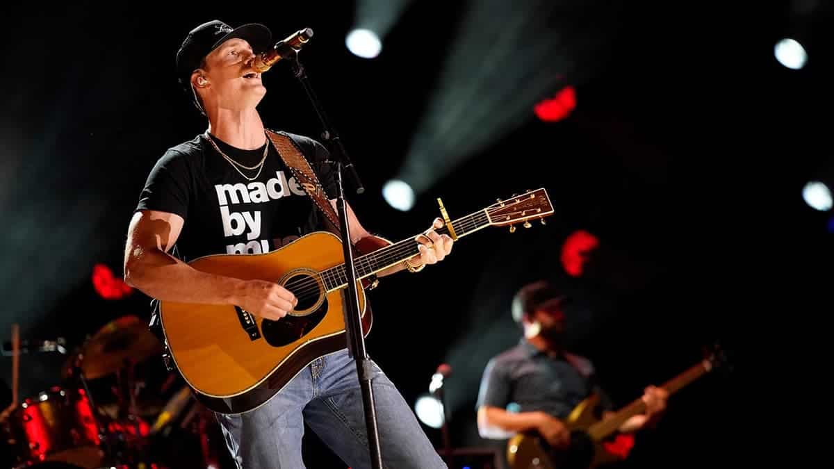 Parker McCollum performs onstage during CMA Fest at Nissan Stadium.