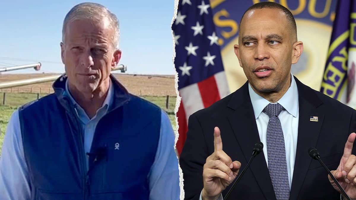 Senate Majority Leader John Thune, R-S.D., and House Minority Leader Hakeem Jeffries, D-N.Y.