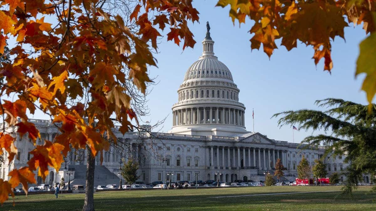 U.S. Capitol in the fall.
